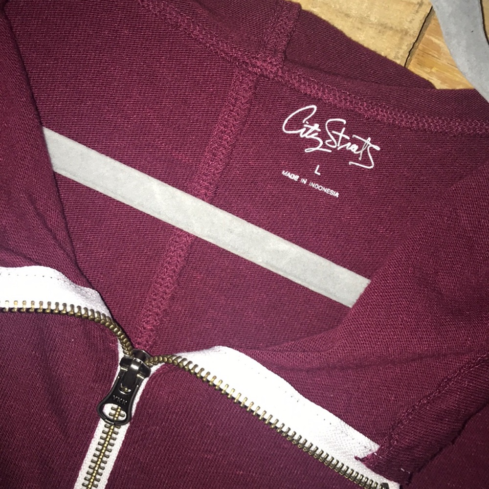 Maroon Full-Length Zip-Up Jacket - Picture 3 of 6